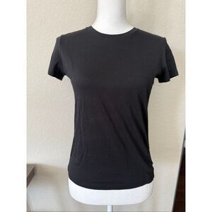 New Crisp Black 100% Pima Cotton Small Crewneck T Shirt